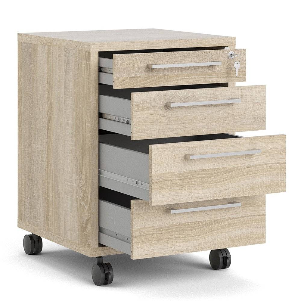 Prima Mobile Pedestal Cabinet in Oak - Price Crash Furniture