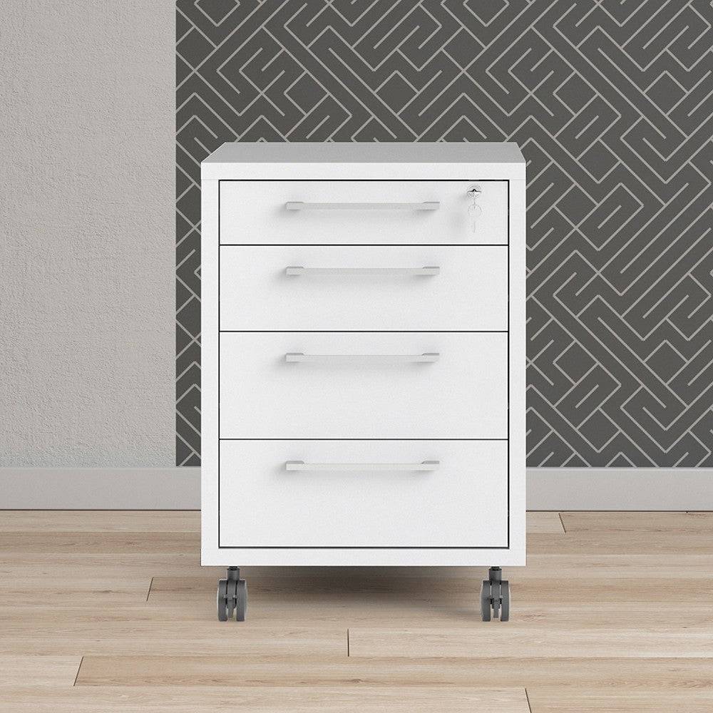 Prima Mobile Pedestal Cabinet in White - Price Crash Furniture