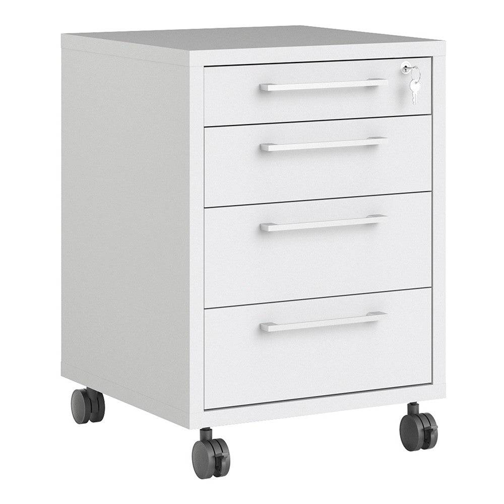 Prima Mobile Pedestal Cabinet in White - Price Crash Furniture