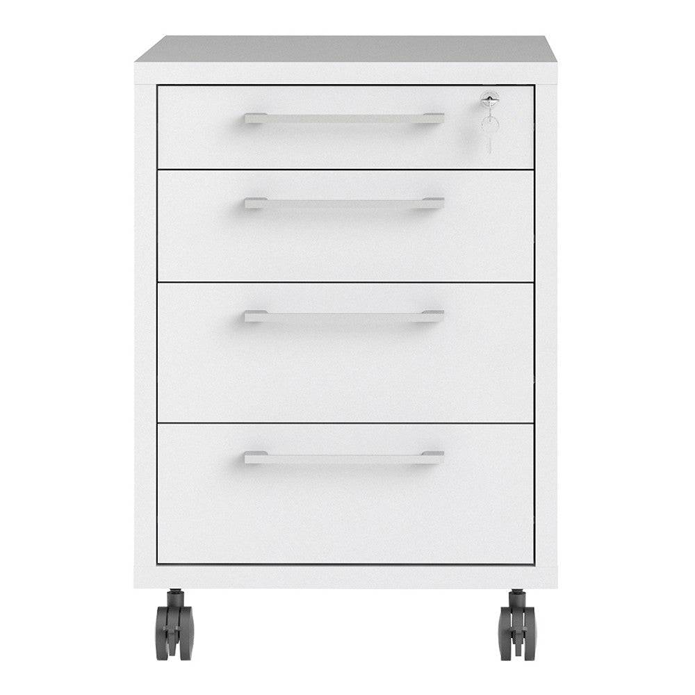 Prima Mobile Pedestal Cabinet in White - Price Crash Furniture