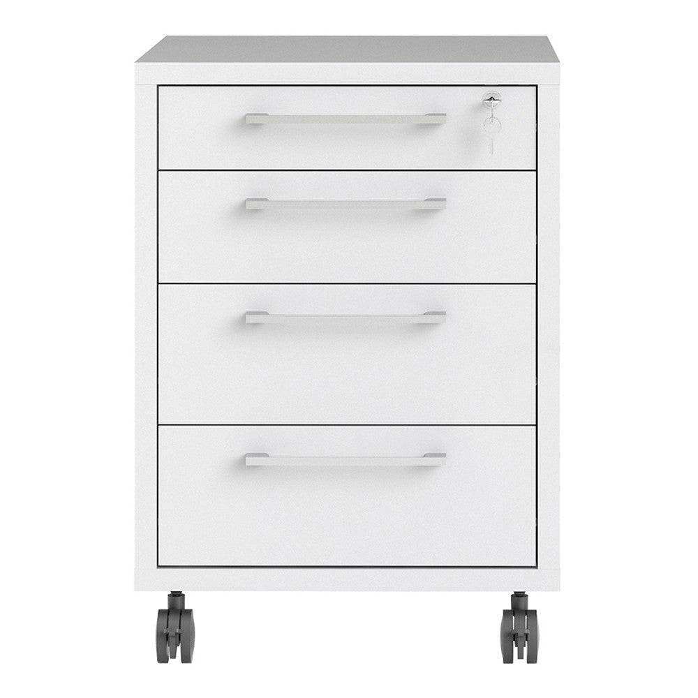 Prima Mobile Pedestal Cabinet in White - Price Crash Furniture