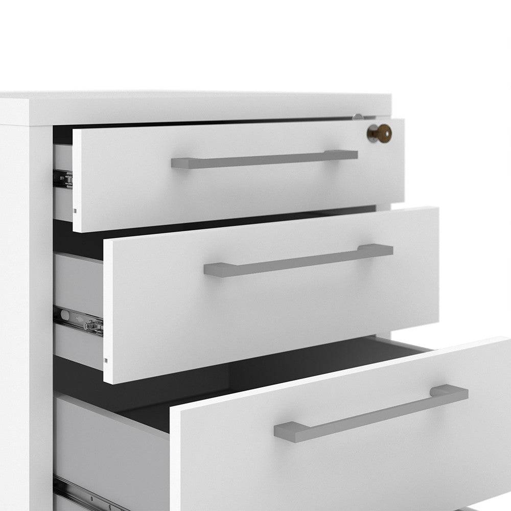Prima Mobile Pedestal Cabinet in White - Price Crash Furniture