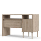 Rome Desk with 1 Door in Jackson Hickory Oak with Matt White - Price Crash Furniture