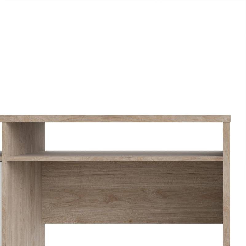 Rome Desk with 1 Door in Jackson Hickory Oak with Matt White - Price Crash Furniture