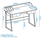 Salisbury Desk in Oak and Black by Alphason - Price Crash Furniture