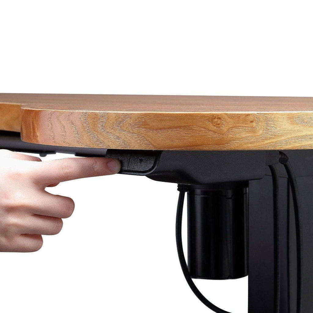 San Francisco Height Adjustable Desk Oak/Black by Jual Furnishings - Price Crash Furniture