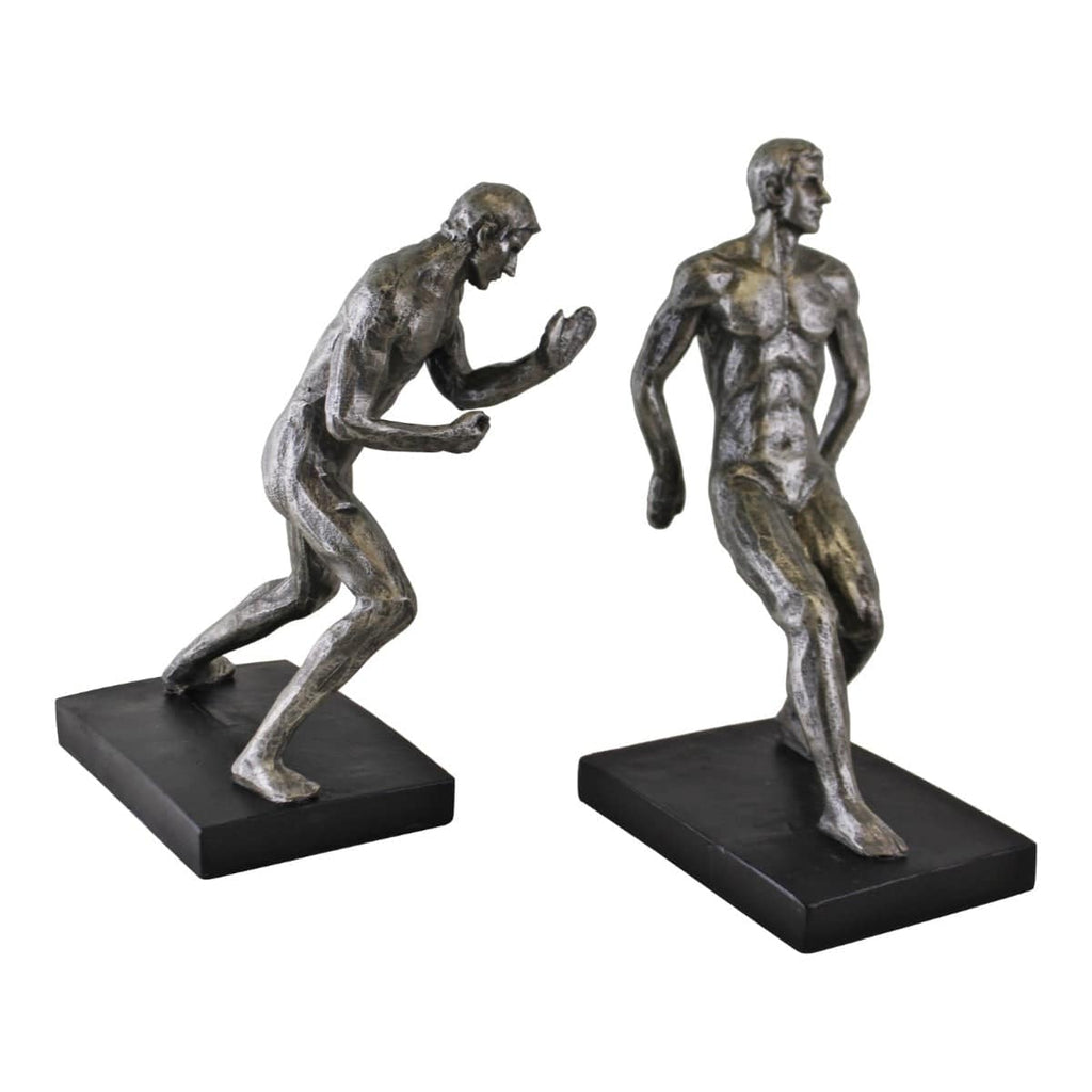 Silver Male Statue Bookends - Price Crash Furniture