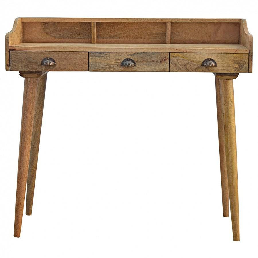 Solid Wood Open Shelf Writing Desk - Price Crash Furniture