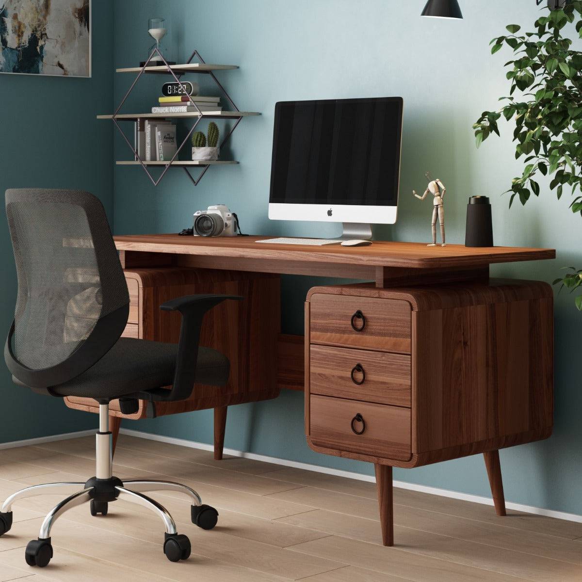 Somerset Desk in Java Wood Finish by Alphason - Price Crash Furniture