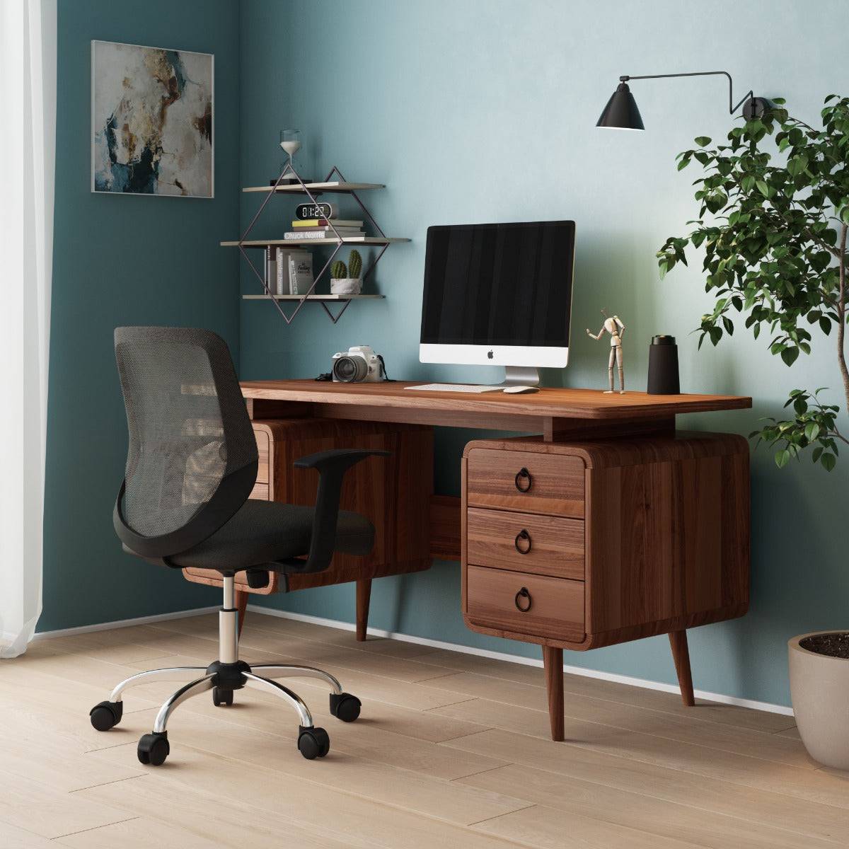 Somerset Desk in Java Wood Finish by Alphason - Price Crash Furniture