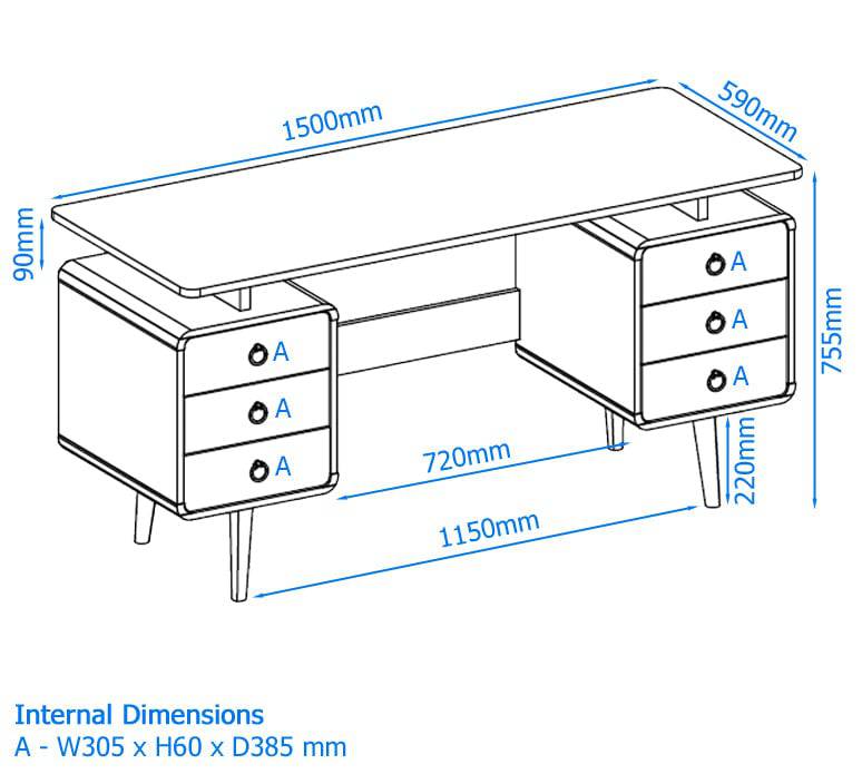 Somerset Desk in Java Wood Finish by Alphason - Price Crash Furniture