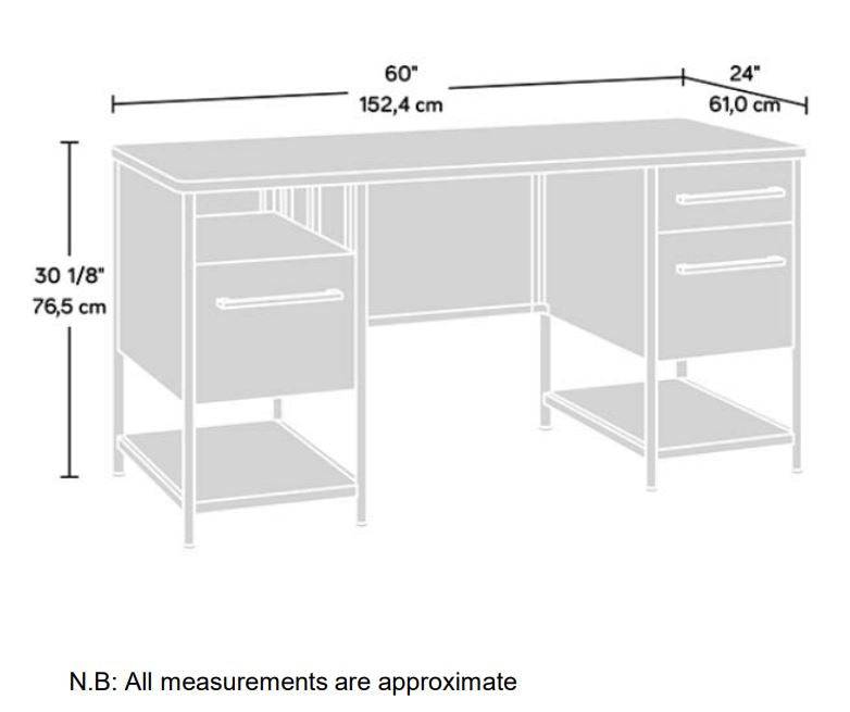 Teknik Boulevard Cafe Industrial Style Desk - Price Crash Furniture