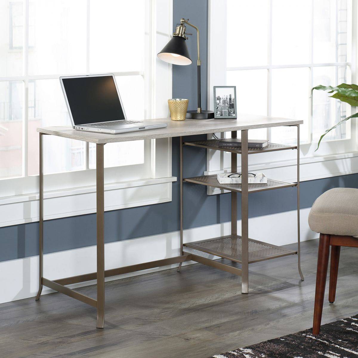 Teknik City Centre Laptop Desk in Champagne Oak - Price Crash Furniture