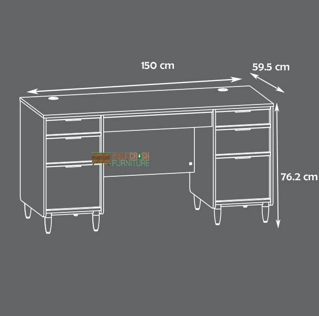 Teknik Clifton Place Executive Double Pedestal Desk - Price Crash Furniture