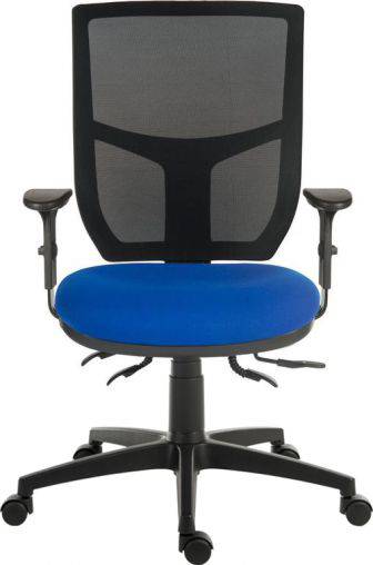 Teknik Comfort Ergo Mesh with Arms in Blue - Price Crash Furniture