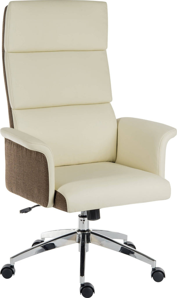 Teknik Elegance High Back Cream With Chocolate Executive Chair - Price Crash Furniture