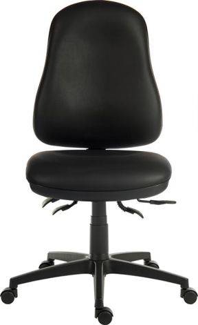 Teknik Ergo Comfort PU Office Chair in Black Faux Leather - Price Crash Furniture