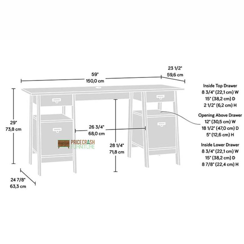 Teknik Executive Trestle Desk in Chalked Chestnut - Price Crash Furniture