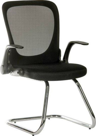 Teknik Flip Mesh Executive Visitor Chair in Black with Arms - Price Crash Furniture
