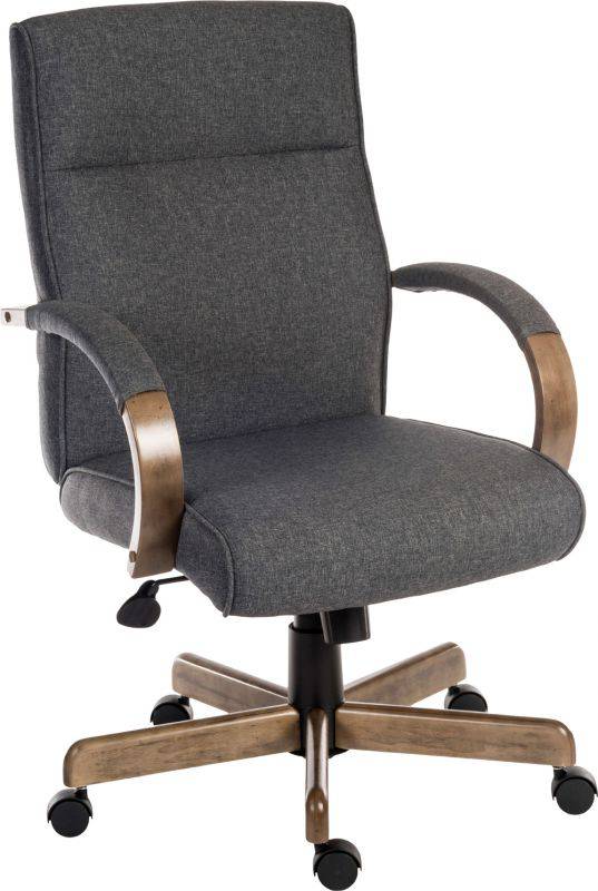 Teknik Grayson Fabric Executive Office Chair in Grey - Price Crash Furniture