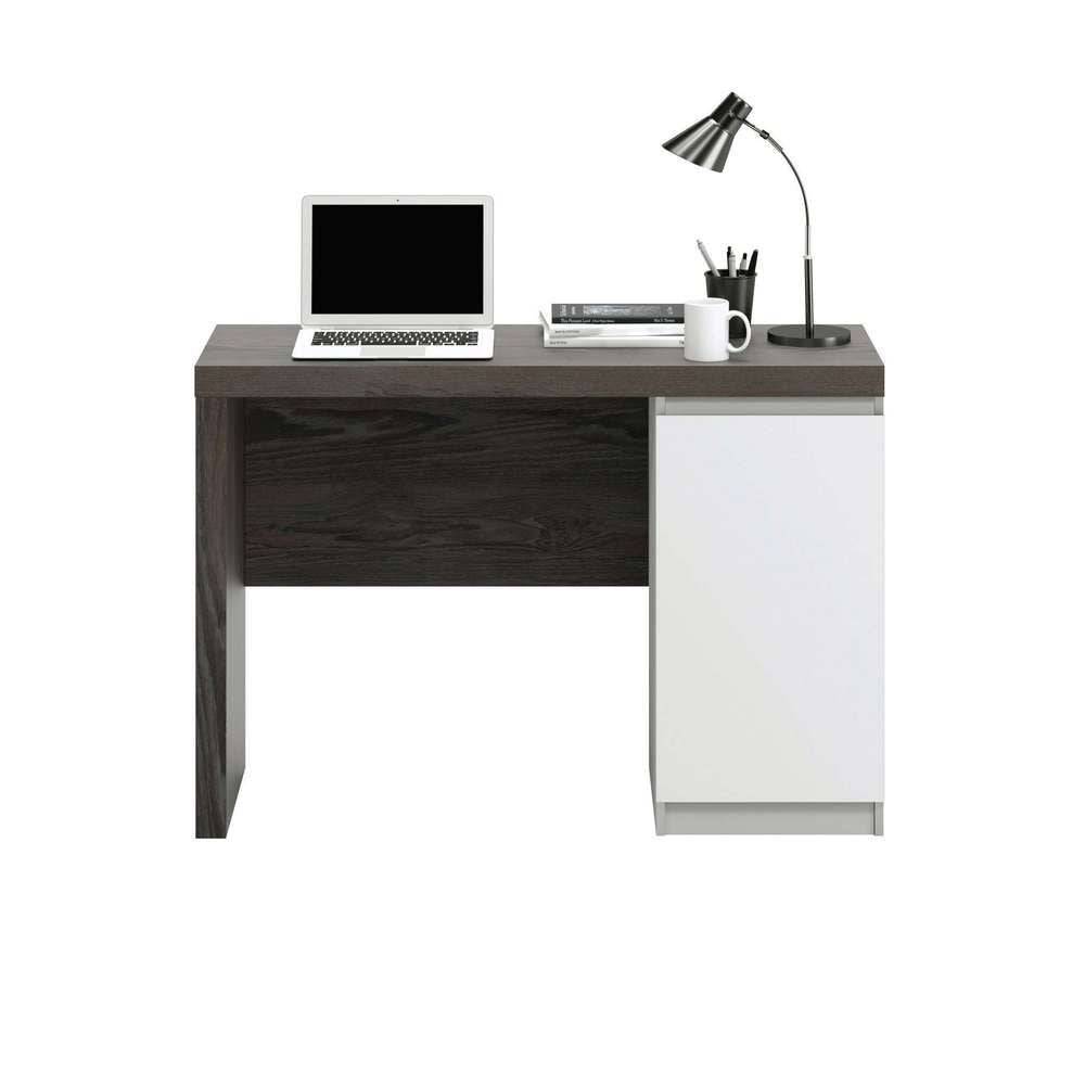 Teknik Hudson Chunky Desk in Charcoal Ash & Pearl Oak - Price Crash Furniture