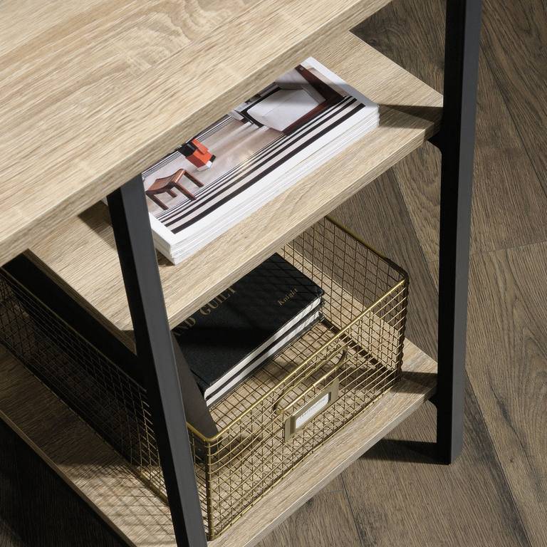 Teknik Industrial Style Bench Desk in Charter Oak - Price Crash Furniture
