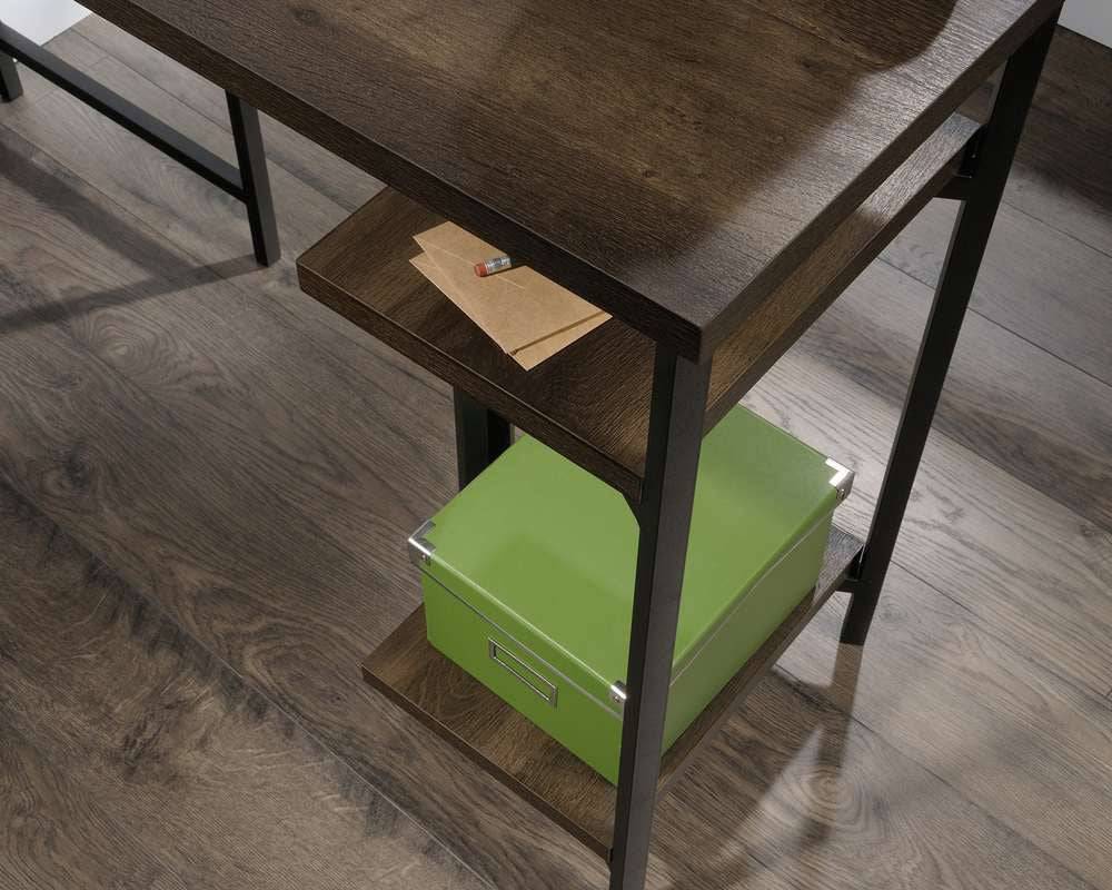 Teknik Industrial Style Bench L-Shaped Desk in Smoked Oak - Price Crash Furniture