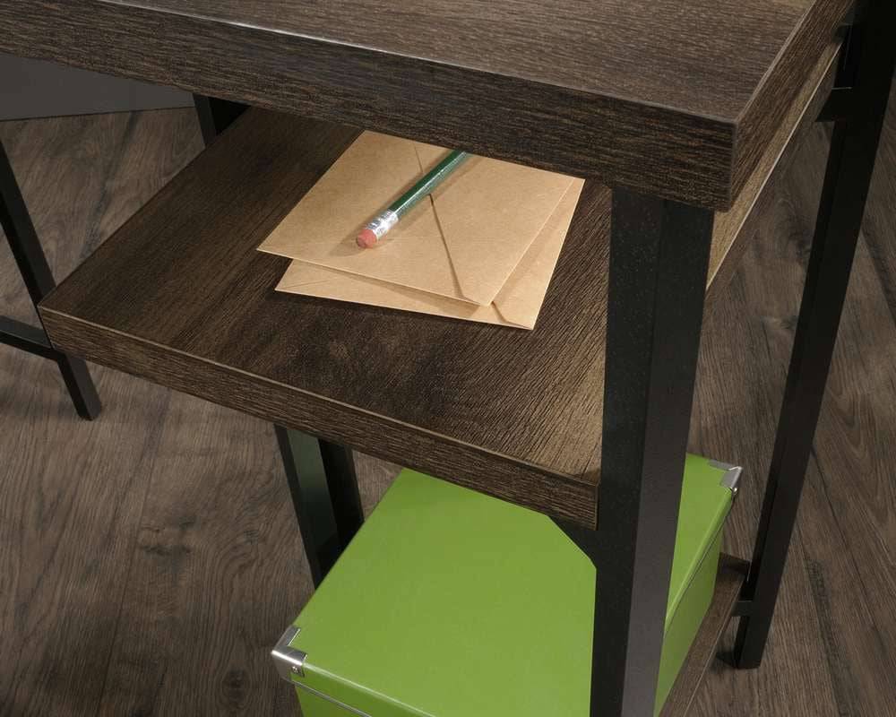 Teknik Industrial Style Bench L-Shaped Desk in Smoked Oak - Price Crash Furniture