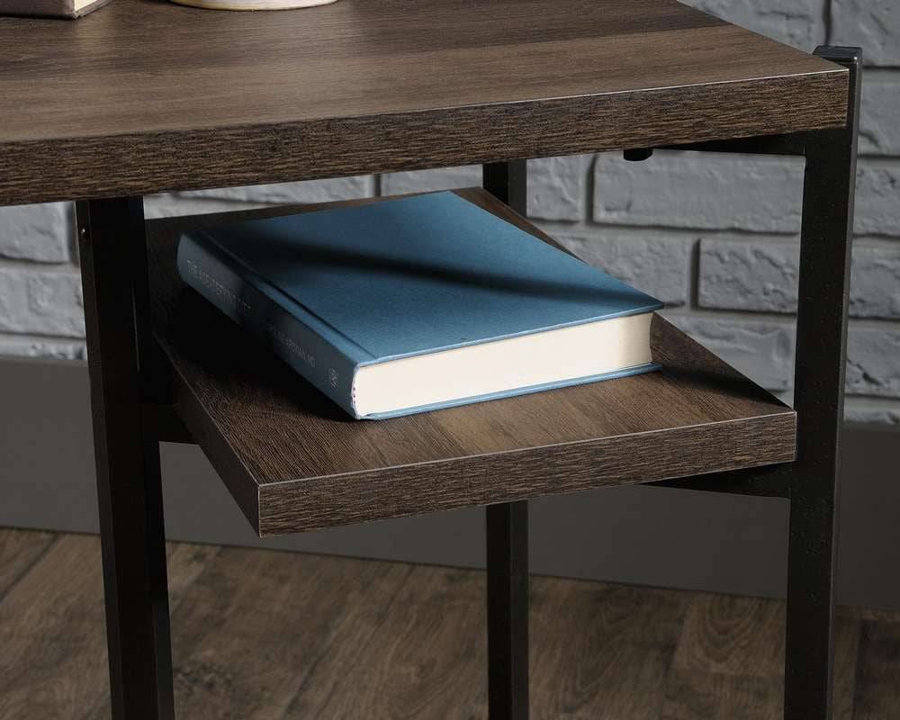 Teknik Industrial Style Chunky Bench Desk in Smoked Oak - Price Crash Furniture