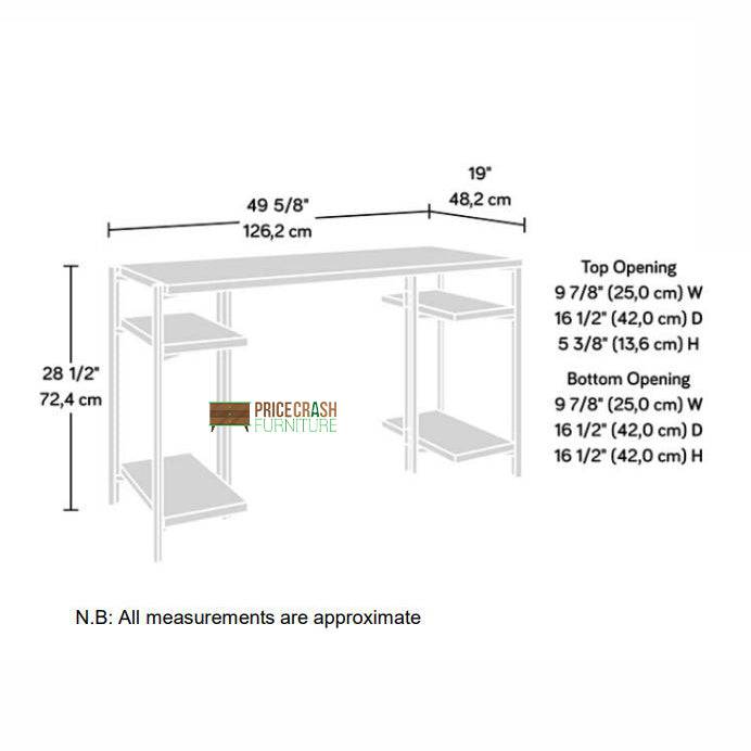 Teknik Industrial Style Chunky Bench Desk in Smoked Oak - Price Crash Furniture