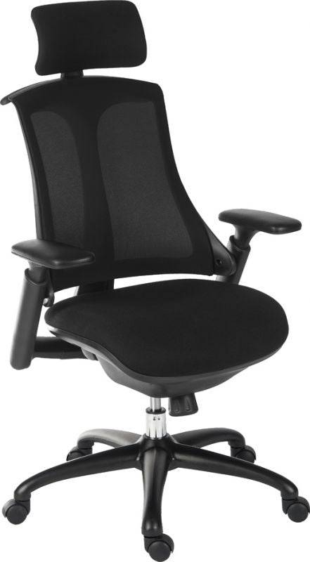 Teknik Rapport High Back Office Chair with Headrest in Black - Price Crash Furniture