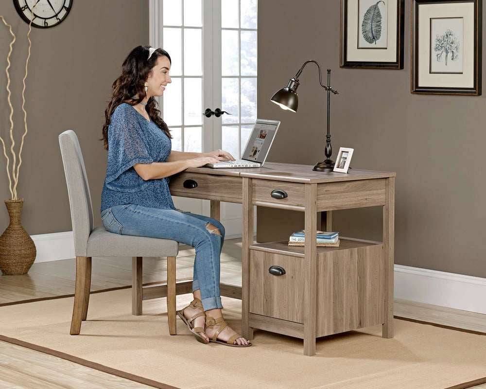Teknik Sit and Stand Desk in Salt Oak - Price Crash Furniture