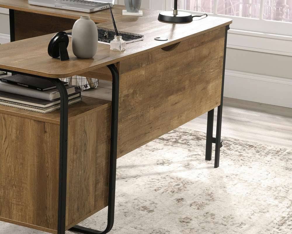 Teknik Stationmaster L-Shaped Desk in Etched Oak - Price Crash Furniture