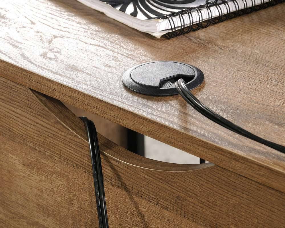 Teknik Stationmaster L-Shaped Desk in Etched Oak - Price Crash Furniture