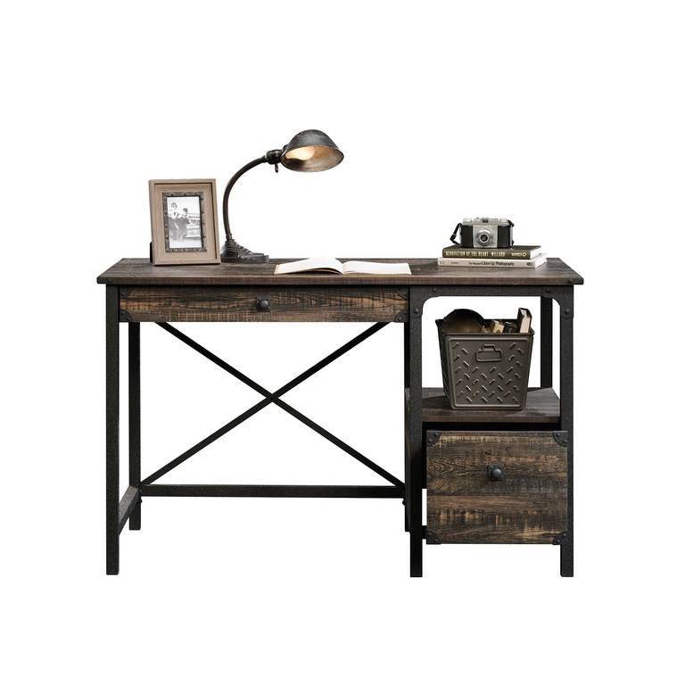 Teknik Steel Gorge Desk in Carbon Oak - Price Crash Furniture