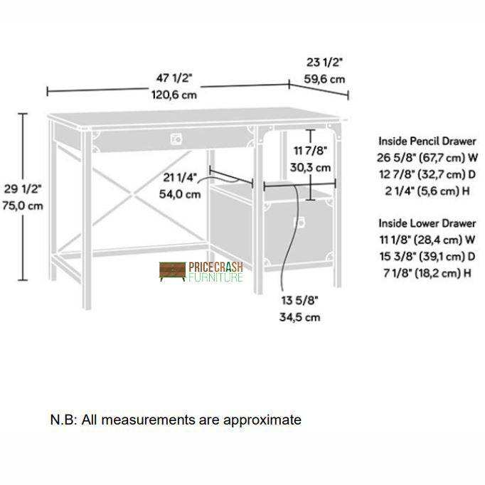 Teknik Steel Gorge Desk in Carbon Oak - Price Crash Furniture