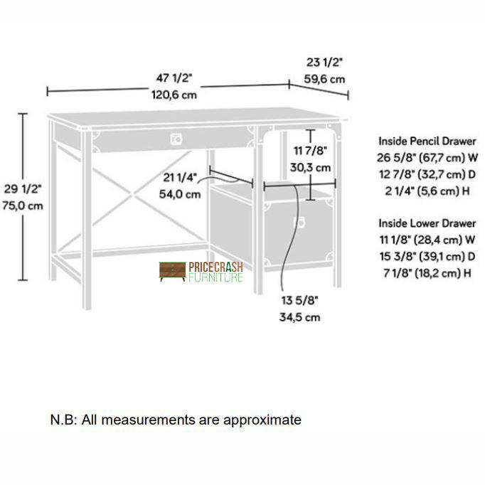 Teknik Steel Gorge Desk in Carbon Oak - Price Crash Furniture