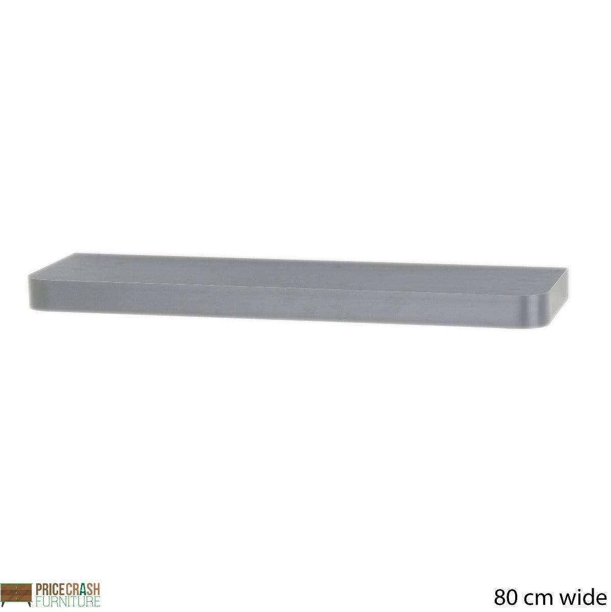 Trent Matt Grey 800x145mm Narrow Floating Shelf Kit by Core - Price Crash Furniture