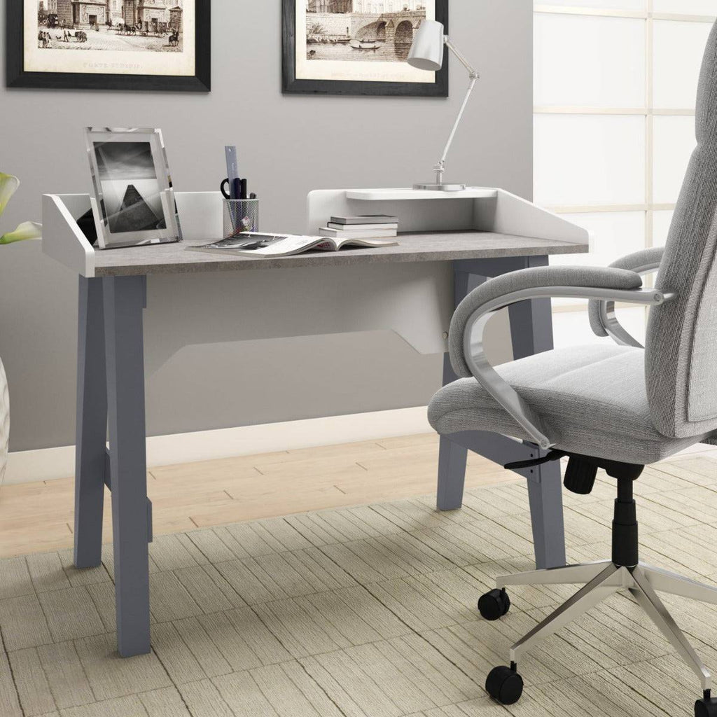 Truro Desk in Grey and Faux Marble by Alphason - Price Crash Furniture