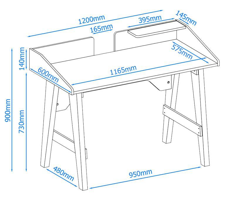 Truro Desk in Grey and Faux Marble by Alphason - Price Crash Furniture