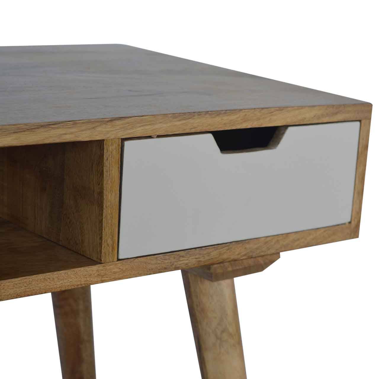 Writing Desk with White Hand Painted Drawer - Price Crash Furniture