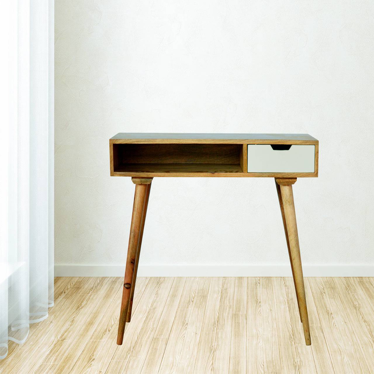 Writing Desk with White Hand Painted Drawer - Price Crash Furniture