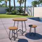 3 Piece Garden Bistro Set, Novogratz Bobbi, Charcoal Grey - Price Crash Furniture