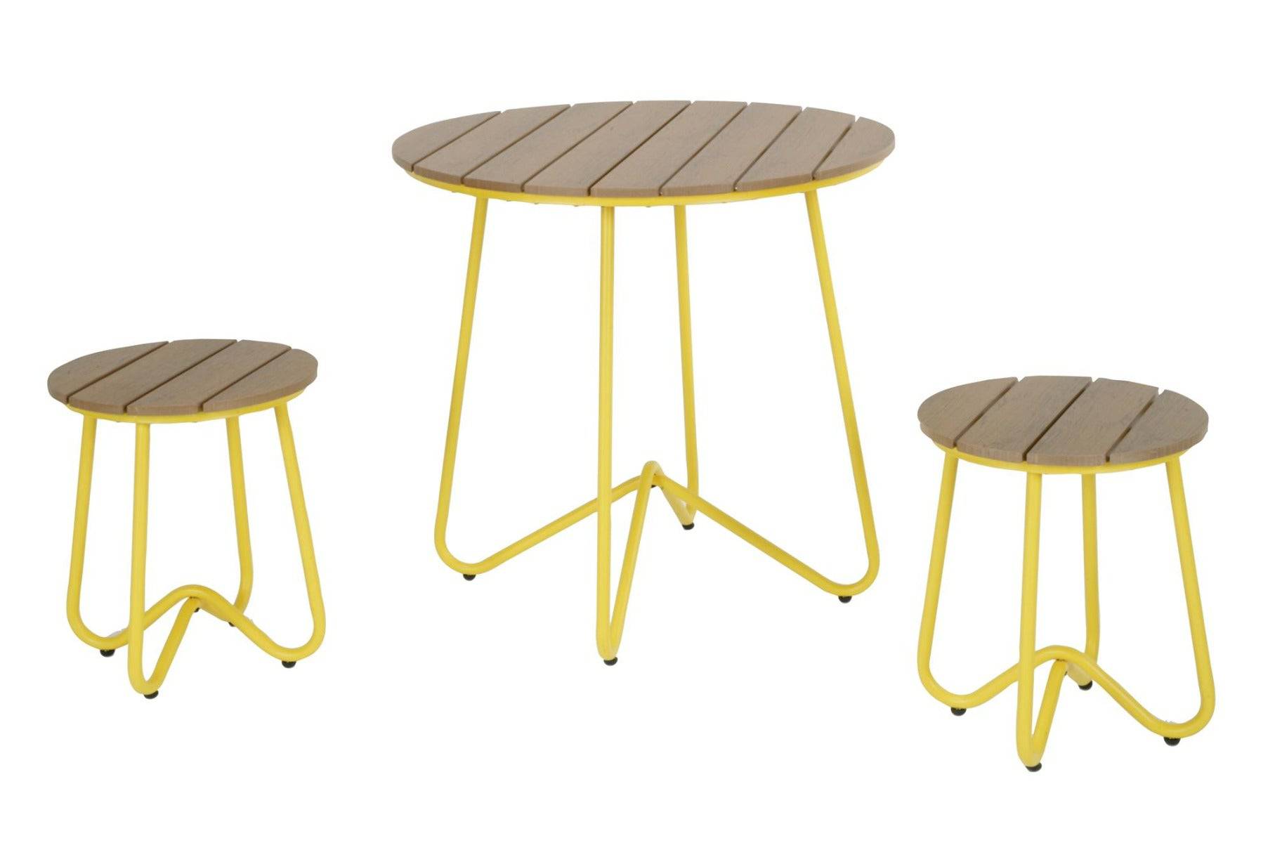 3 Piece Garden Bistro Set, Novogratz Bobbi, Yellow - Price Crash Furniture