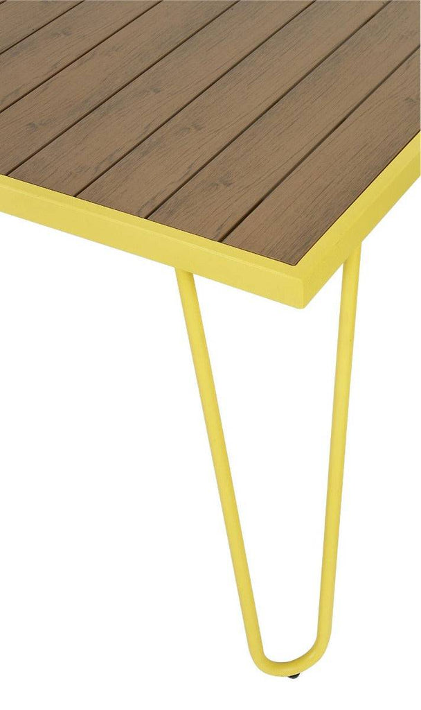 3 Piece Garden Set Novogratz Paulette Picnic Table + 2 Benches Yellow - Price Crash Furniture