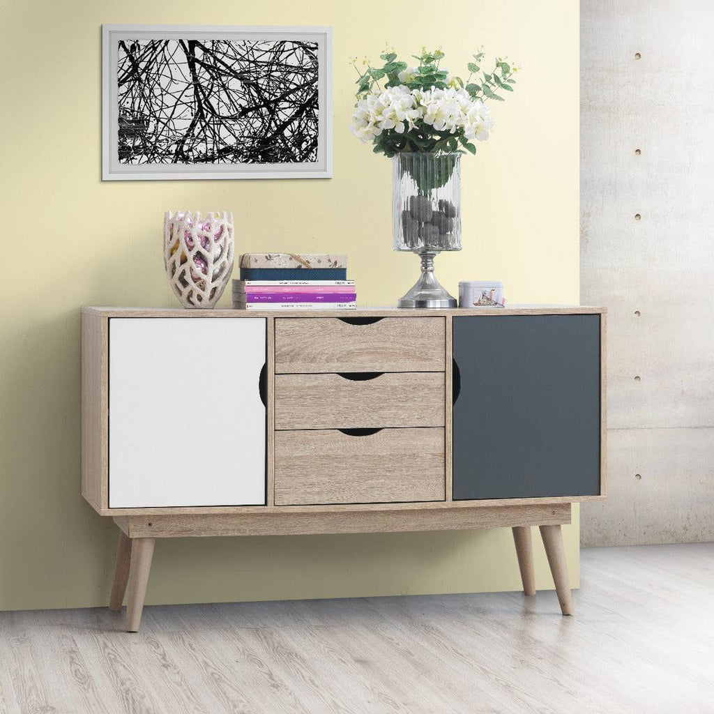 Alford Sideboard in Sonoma Oak and Grey by TAD - Price Crash Furniture