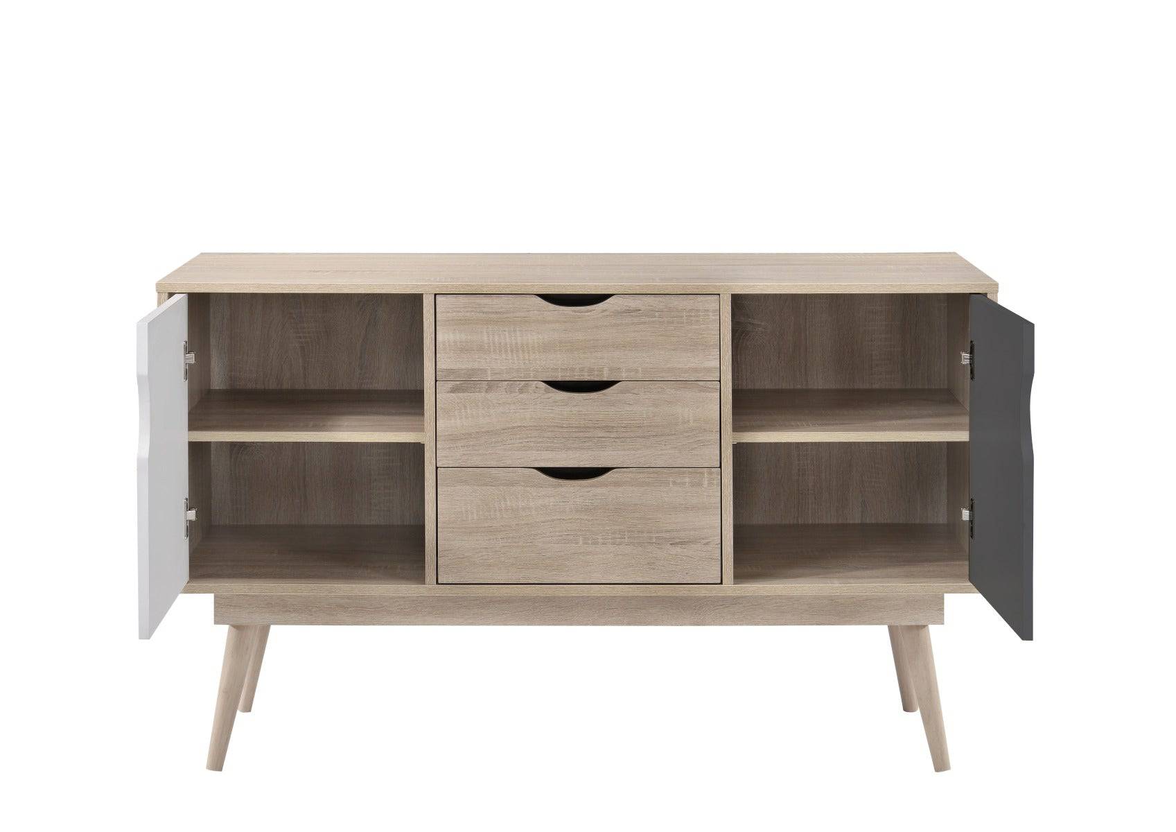 Alford Sideboard in Sonoma Oak and Grey by TAD - Price Crash Furniture