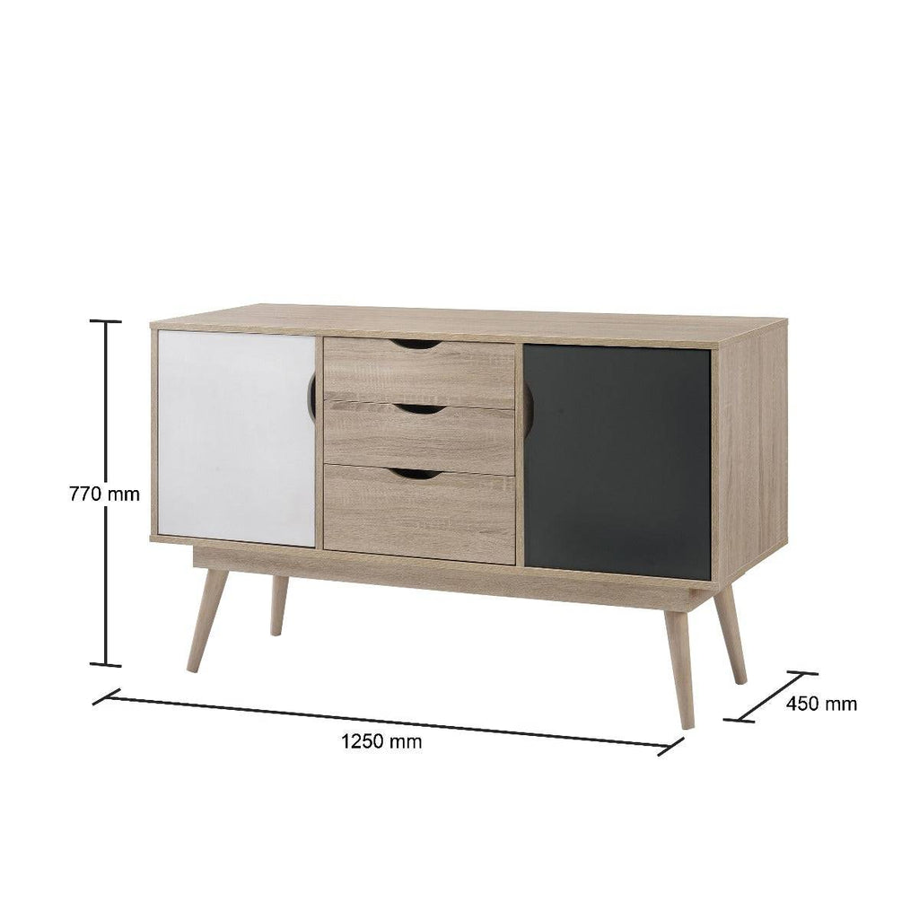 Alford Sideboard in Sonoma Oak and Grey by TAD - Price Crash Furniture
