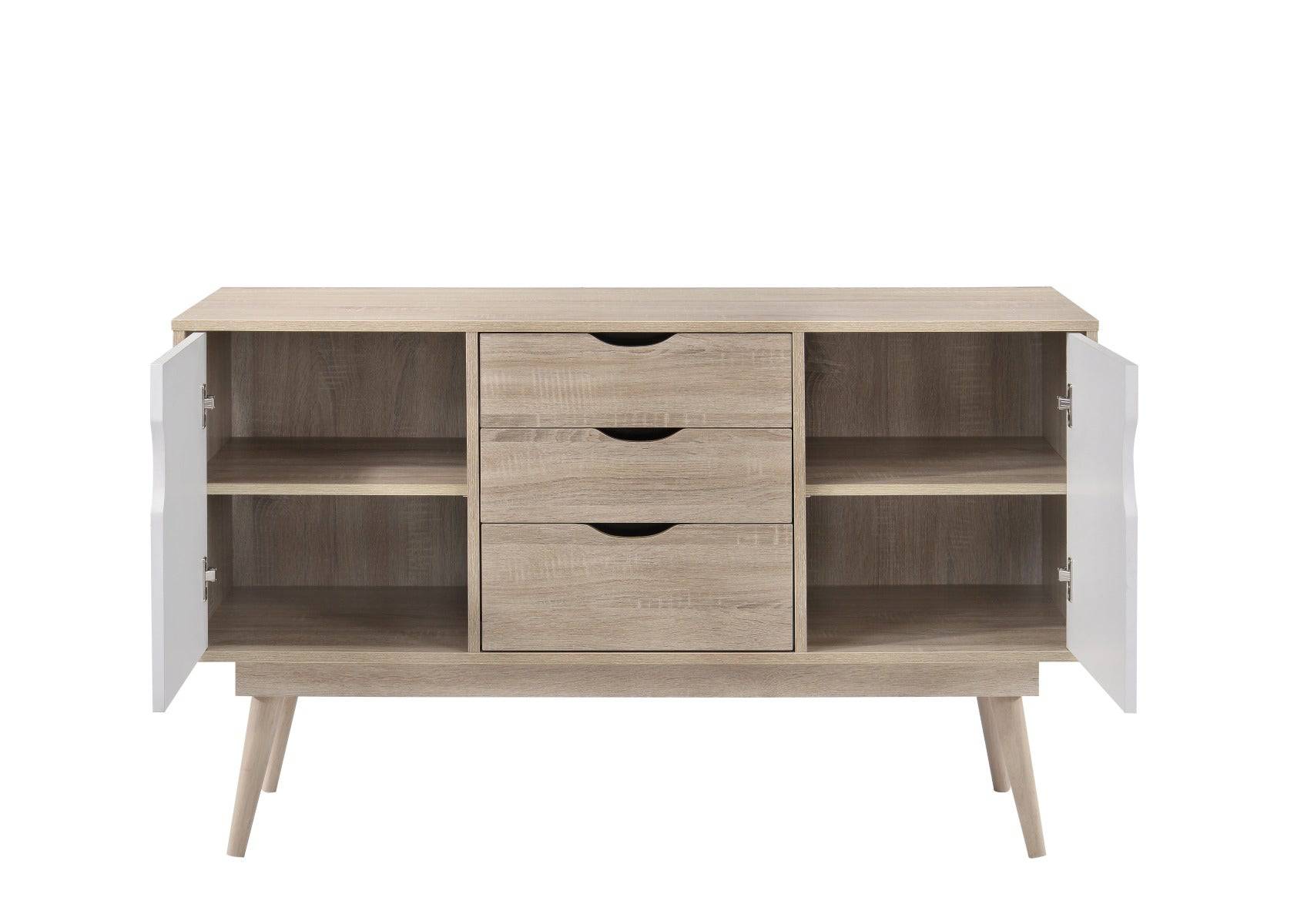 Alford Sideboard in Sonoma Oak and White by TAD - Price Crash Furniture