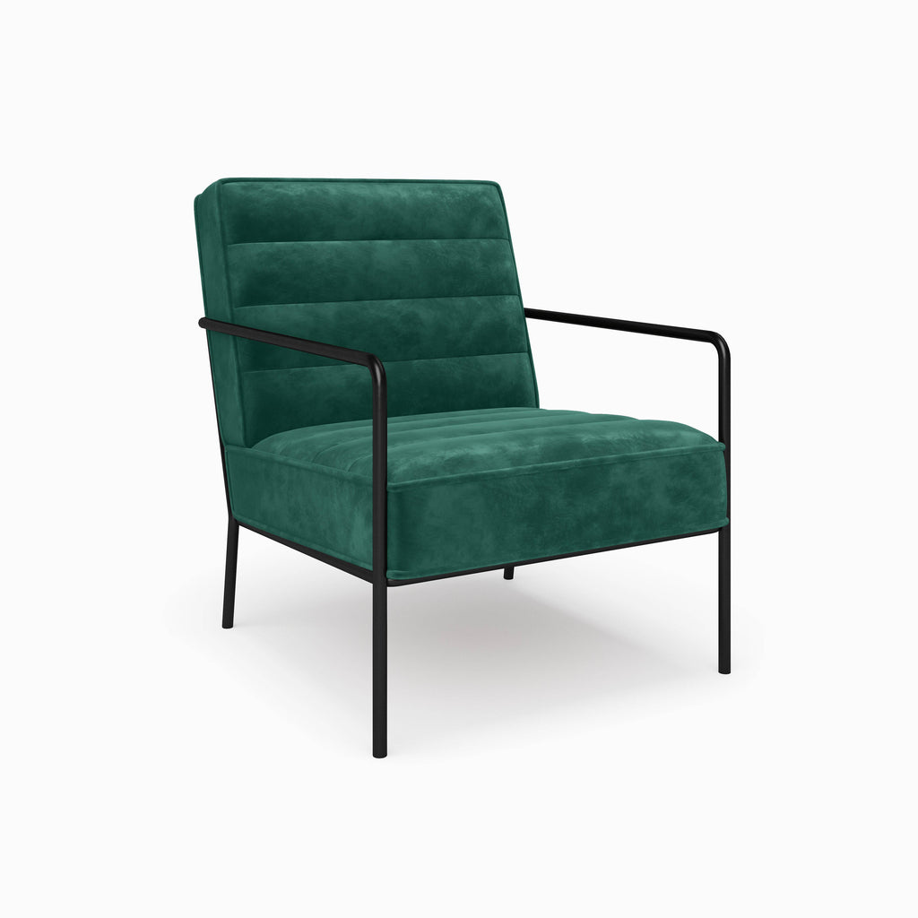 Alphason Bookham Accent Chair in Green Velvet by Dorel - Price Crash Furniture